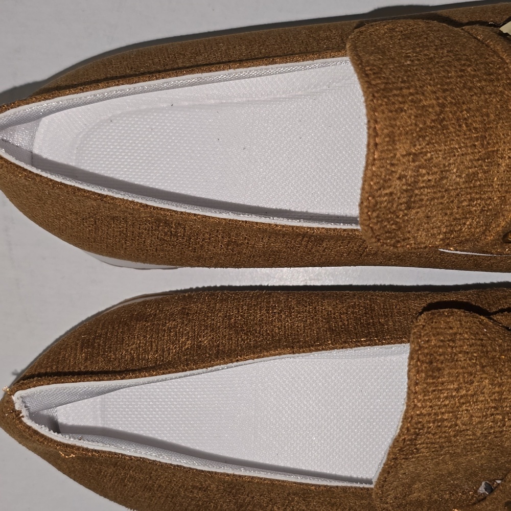 SHEIN Brown and Gold Flats Moccasin-Style Loafers - Picture 9 of 11